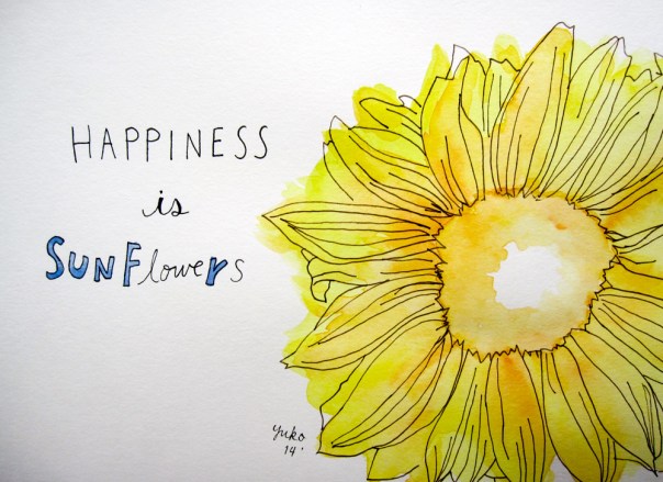 Happiness is sunflowers.