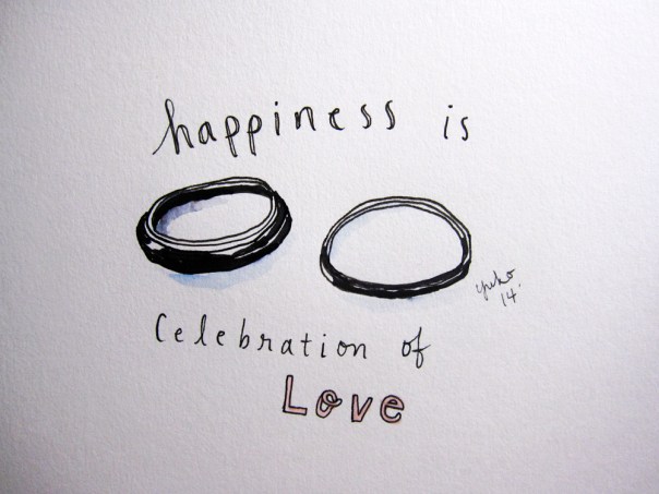 Happiness is celebration of love.  Congrats A & O!