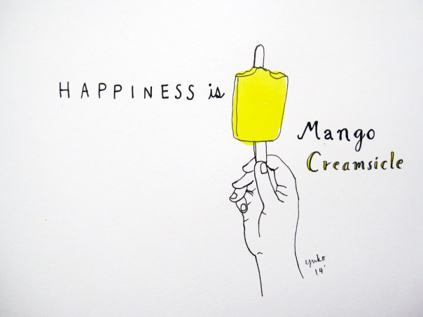 Happiness is mango creamsicle.
