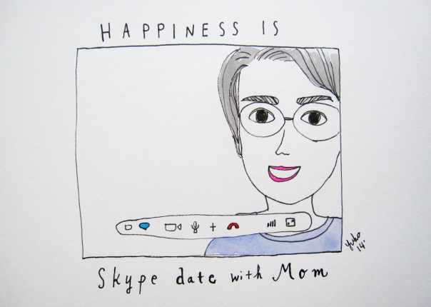 Happiness is skype date with mom.