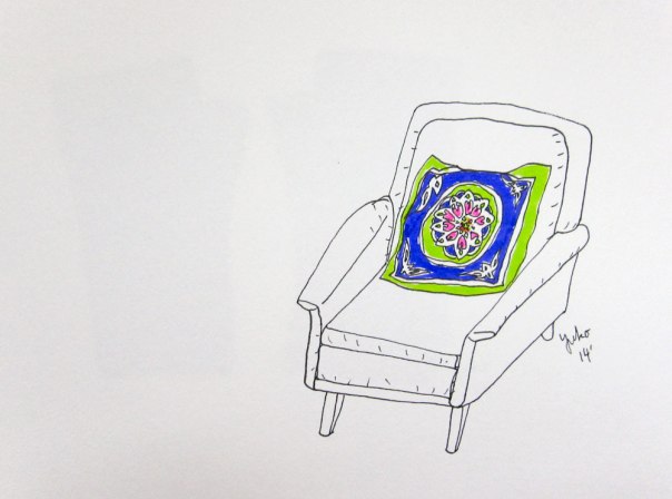 lovely chair & a pillow 