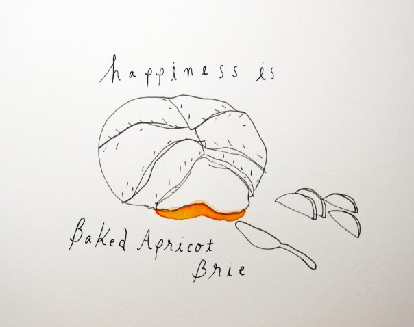 Happiness is baked apricot brie.  This may be the queen of all baked brie.