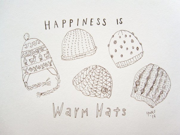 Happiness is warm hats.