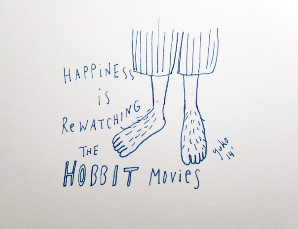 Happiness is re-watching the Hobbit movies.  Preparing for the movie 3!!