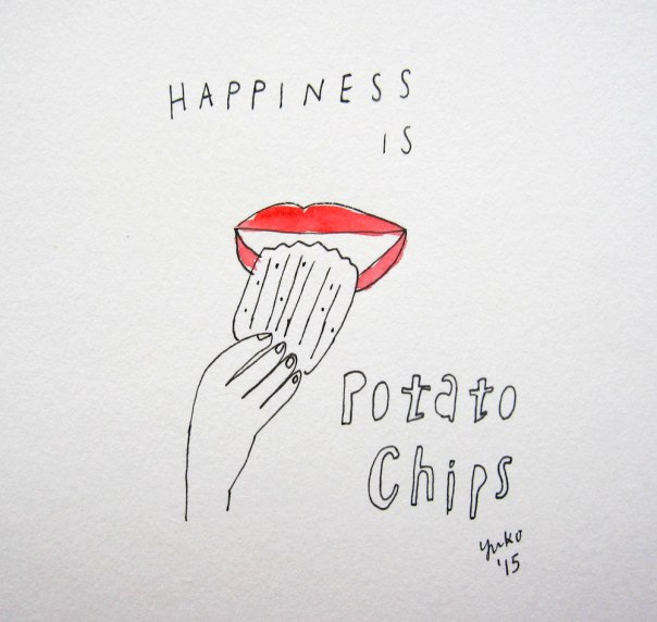 Happiness is potato chips.  Especially the crinckle-cut ones!