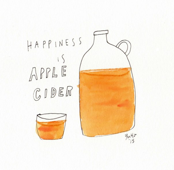 Happiness is apple cider.