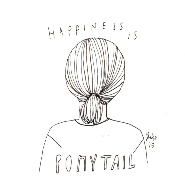 Happiness is ponytail. I've been growing my hair out for a while now... Finally a ponytail!