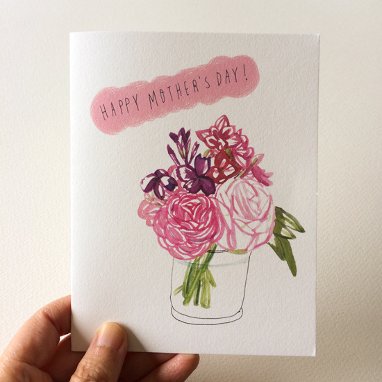 Pink Blossoms Mother's Day Card Honeyberry Studios