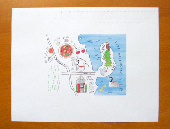 Hillman City Seward Park Columbia City map illustration