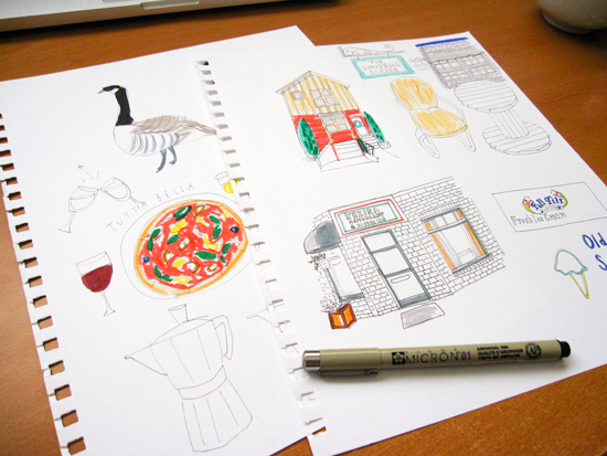 Pen and Ink Sketch of Hillman City Columbia City Seattle Landmarks