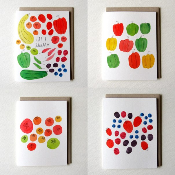 Eat a Rainbow Summer Garden notecards