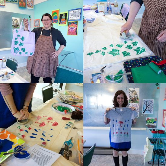 IGIMO block printing on fabric workshop