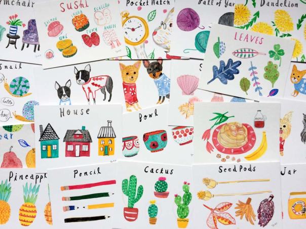 Many of the paintings here are from Jennifer's painting challenge!